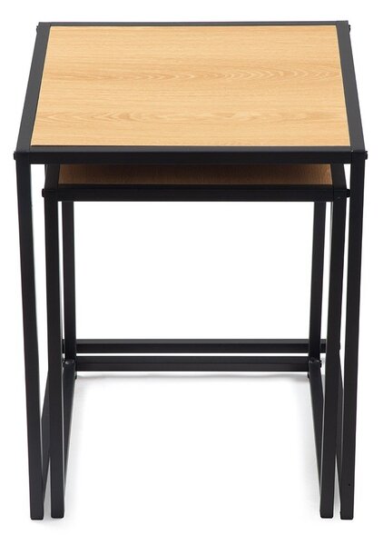 Stranske mizice v hrastovem dekorju v kompletu 2 ks 38x38 cm Noah – Bonami Essentials