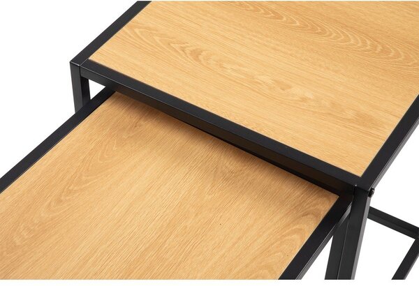 Stranske mizice v hrastovem dekorju v kompletu 2 ks 38x38 cm Noah – Bonami Essentials
