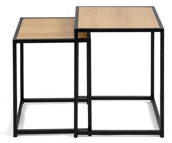 Stranske mizice v hrastovem dekorju v kompletu 2 ks 38x38 cm Noah – Bonami Essentials