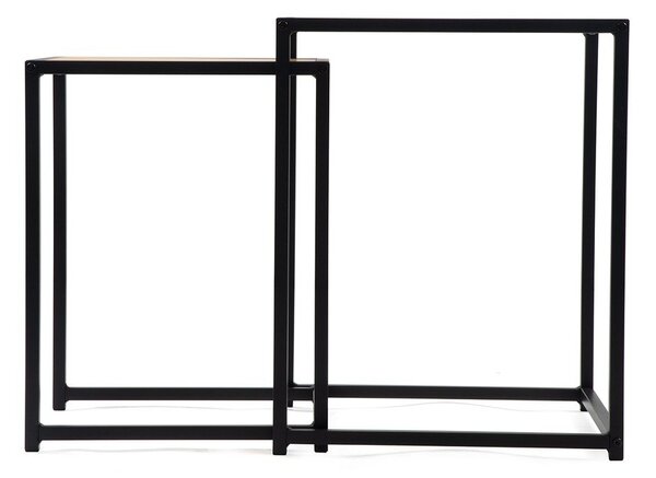 Stranske mizice v hrastovem dekorju v kompletu 2 ks 38x38 cm Noah – Bonami Essentials
