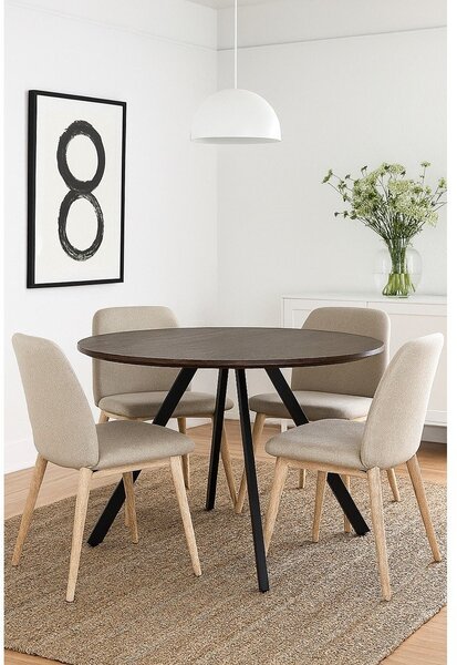 Okrogla jedilna miza v orehovem dekorju ø 120 cm Rivo – Bonami Essentials