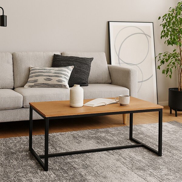 Klubska mizica v hrastovem dekorju v naravni barvi 47x90 cm Norden – Bonami Essentials