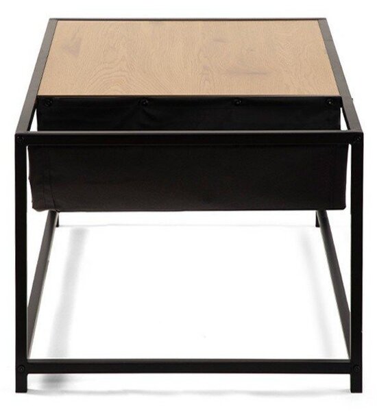Črna/v naravni barvi klubska mizica v hrastovem dekorju 60x99 cm Bayen – Bonami Essentials