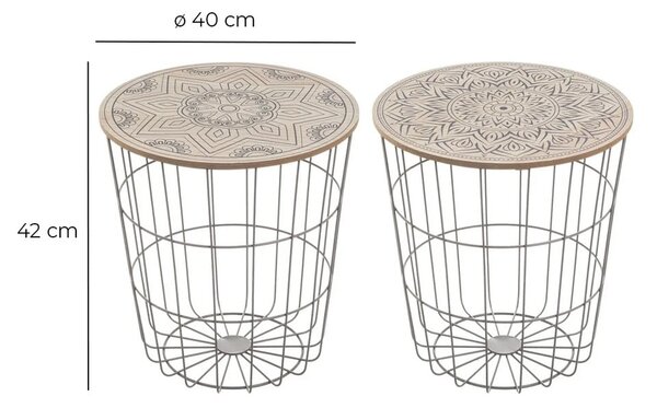 Okrogle stranske mizice v kompletu 2 ks ø 40 cm – Casa Selección