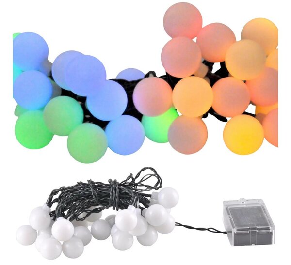 LED RGB Solar veriga PARTY 30xLED/1,2V 3,9 m IP44