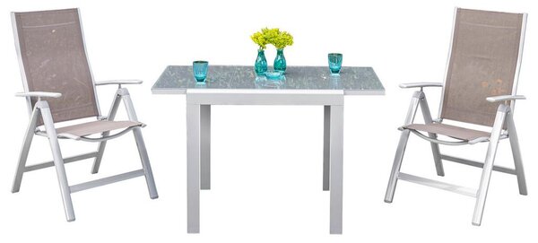 Gardenson Set Za Balkon Carrara, 3-Delno, Rjavosiva