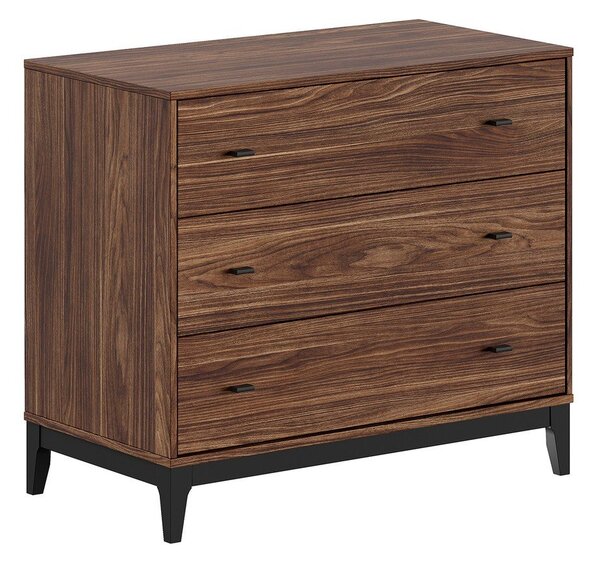 Komoda v orehovem dekorju v temni naravni barvi 100x89x55 cm Ilyas – Vipack