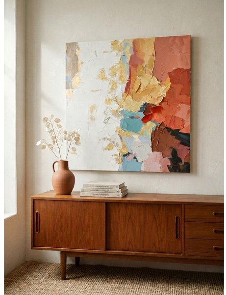 Tiskana/z ročno naslikanimi elementi slika na platnu 80x80 cm Crown – Bizzotto