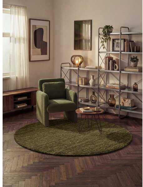 Temno zelena ročno tkana volnena okrogla preproga ø 160 cm Bexley Woolwich – Ted Baker