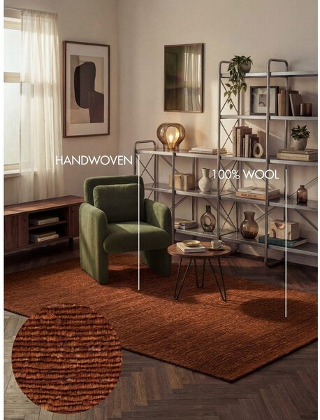 Rjava ročno tkana volnena preproga 120x170 cm Bexley Woolwich – Ted Baker