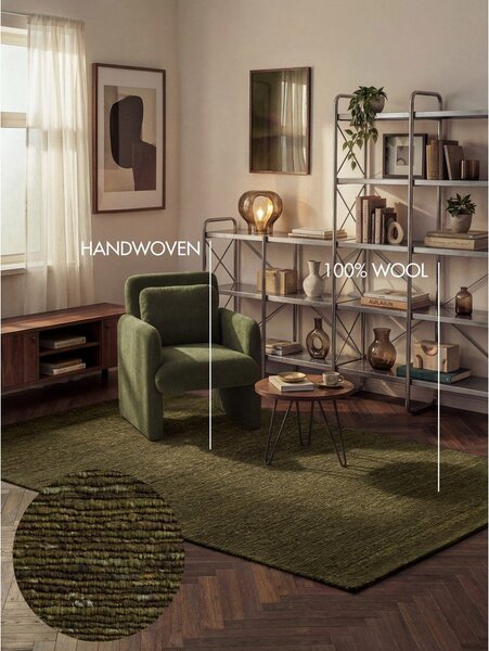 Temno zelena ročno tkana volnena preproga 160x230 cm Bexley Woolwich – Ted Baker