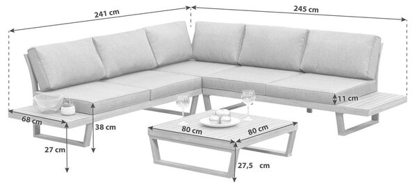 LOUNGE GARNITURA akacija masivno