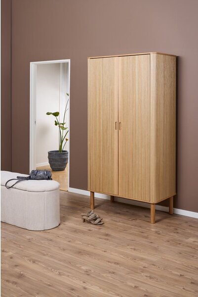 Garderobna omara v hrastovem dekorju v naravni barvi 100x200x55 cm Langley – Actona