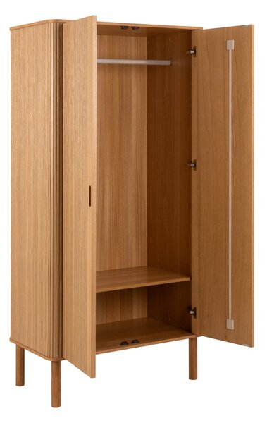 Garderobna omara v hrastovem dekorju v naravni barvi 100x200x55 cm Langley – Actona