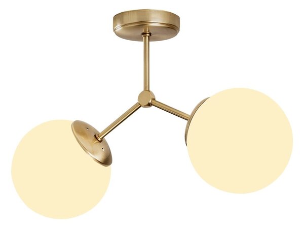 Bela/medeninasta stropna svetilka s steklenim senčilom 15x44 cm Damar – Opviq lights