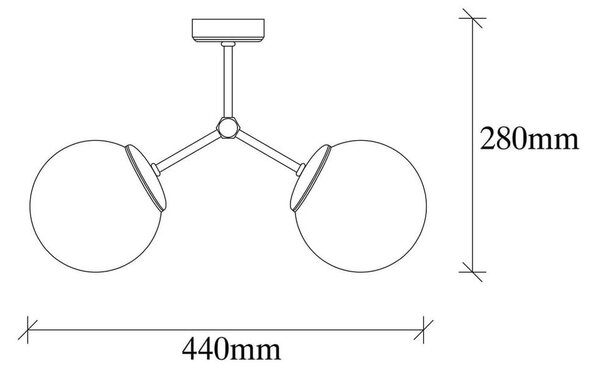 Bela/medeninasta stropna svetilka s steklenim senčilom 15x44 cm Damar – Opviq lights