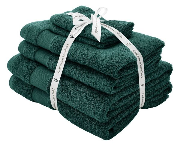 Temno zeleni frotirni bombažni komplet brisač 6 ks Anti-Bacterial – Catherine Lansfield