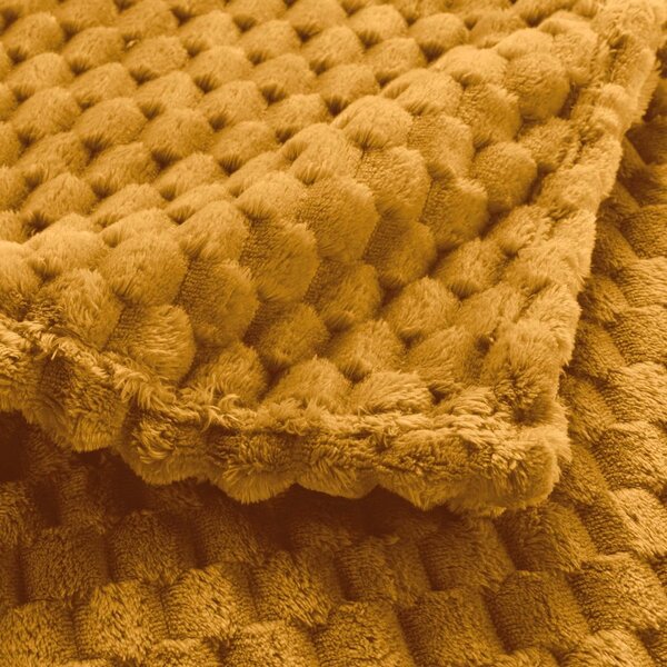 Oker rumena odeja iz mikroflanele 125x150 cm Mini Frosty – douceur d'intérieur