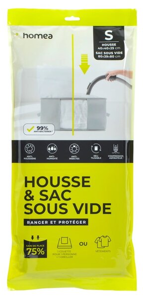 Vakuumska plastična škatla za shranjevanje oblačil 40x40x25 cm – Homéa