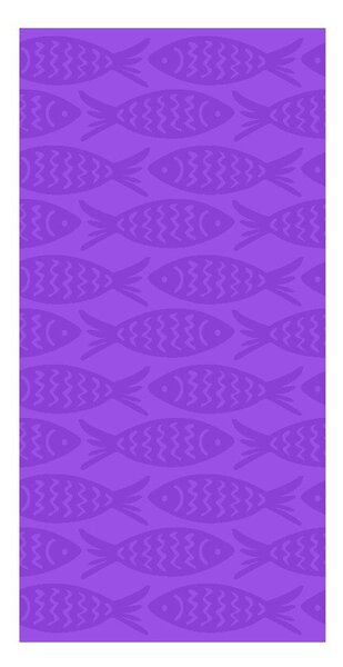 Vijolična bombažna brisača za na plažo 70x140 cm Fishes – B.E.S