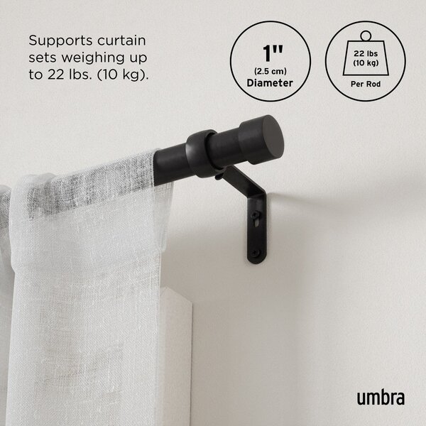 Jeklena karnisa z nastavljivo dolžino 168 - 305 cm Cappa – Umbra
