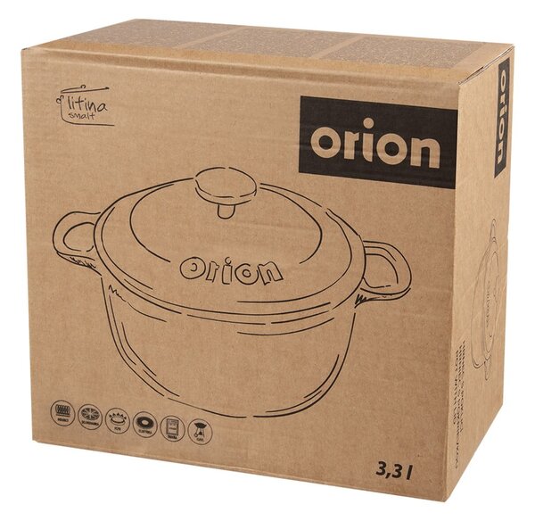Litoželezen lonec s pokrovko za indukcijsko ploščo 3,3 l LITINA SMALT – Orion