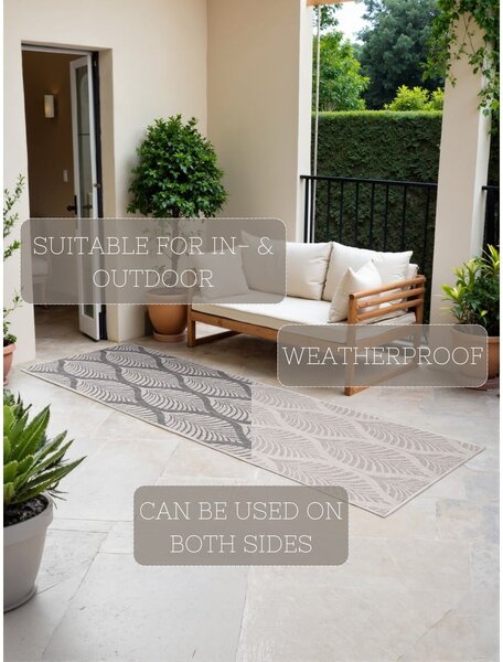 Sivo-slonokoščen zunanji in notranji tekač 80x250 cm Duet Liora – NORTHRUGS