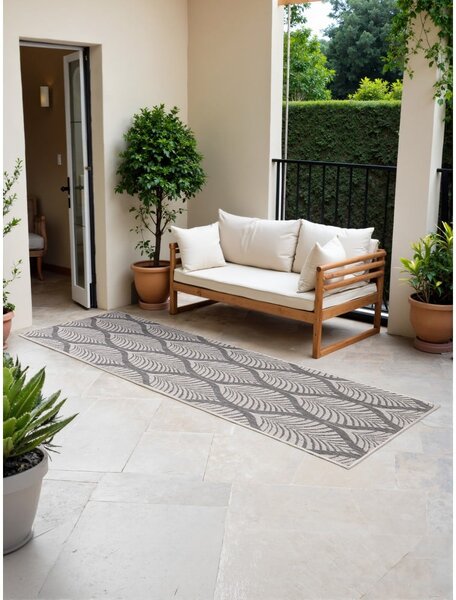 Sivo-slonokoščen zunanji in notranji tekač 80x250 cm Duet Liora – NORTHRUGS