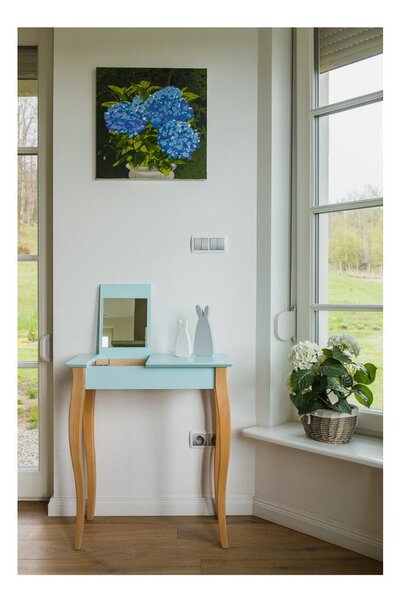 Grafitno siva toaletna mizica z ogledalom Ragaba tDressing Table, dolžina 85 cm