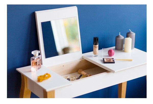 Grafitno siva toaletna mizica z ogledalom Ragaba tDressing Table, dolžina 85 cm