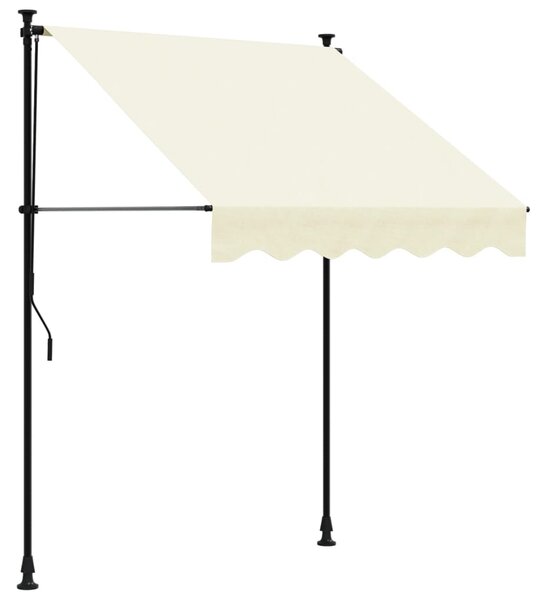 VidaXL Zložljiva tenda krem 150x150 cm tkanina in jeklo