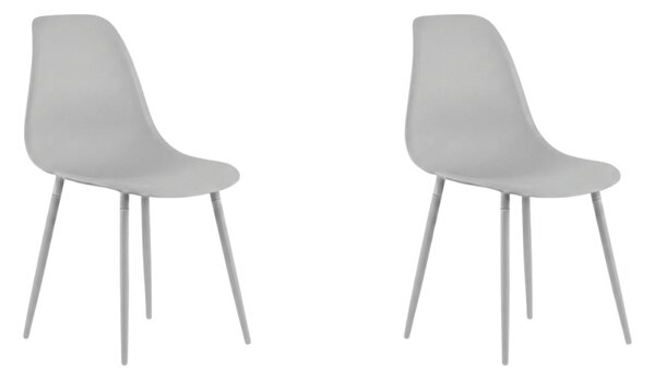 Set 2 stolov iz plastike OSAKA, svetlosiva