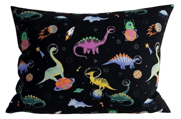 Set otroške posteljnine iz mikrovlaken DINO SPACE barvna + prevleka za vzglavnik 50 x 70 cm BREZPLAČNO