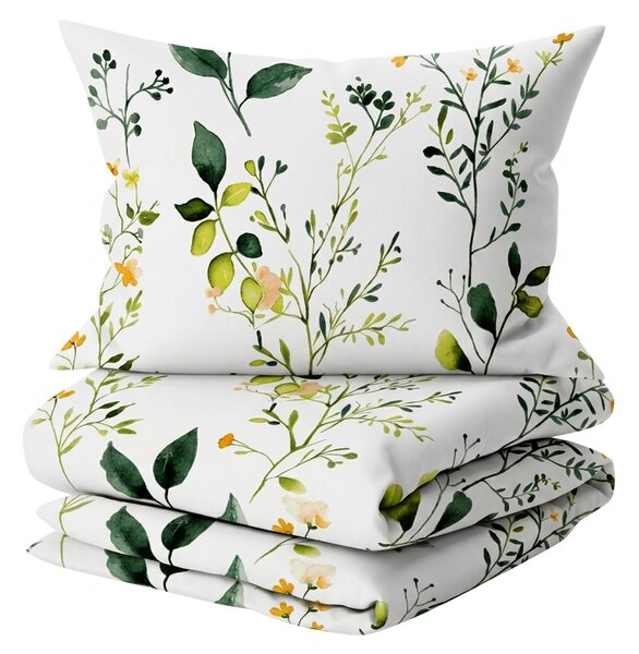 Komplet posteljnine iz mikrovlaken FLORAMA bela + prevleka za vzglavnik 50 x 70 cm BREZPLAČNO