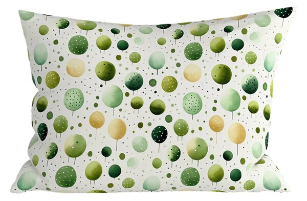 Set posteljnine iz polibombaža GREEN TREES POLY zelena + prevleka za blazino 50 x 70 cm BREZPLAČNO