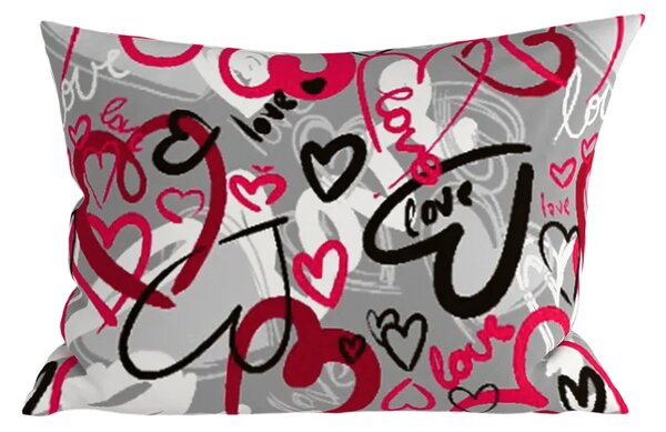 Set posteljnine iz polibombaža STREET LOVE POLY sivo + prevleka za vzglavnik 50 x 70 cm BREZPLAČNO