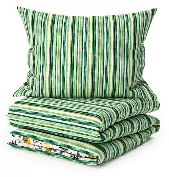 Set posteljnine iz polibombaža TREEVELLA POLY zelena + prevleka za vzglavnik 45 x 45 cm BREZPLAČNO