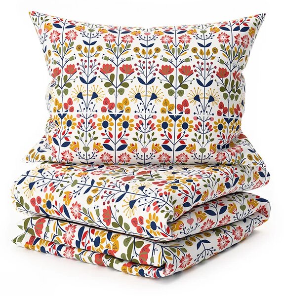 Set posteljnine iz polibombaža FOLKLORIA POLY barvna + prevleka za vzglavnik 50 x 70 cm BREZPLAČNO