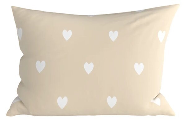 Set posteljnina iz polibombaža HEARTILO POLY bež + prevleka za blazino 50 x 70 cm BREZPLAČNO