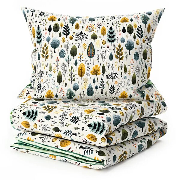 Set posteljnine iz polibombaža TREEVELLA POLY zelena + prevleka za vzglavnik 45 x 45 cm BREZPLAČNO