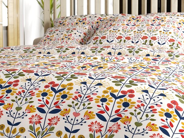 Set posteljnine iz polibombaža FOLKLORIA POLY barvna + prevleka za vzglavnik 50 x 70 cm BREZPLAČNO