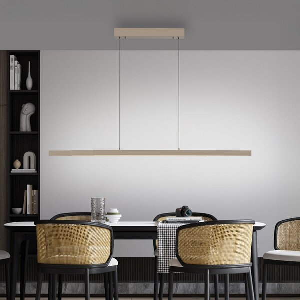 Paul Neuhaus LED-visoka svetilka ADRIANA, bronasta, dolžina 179 cm, dotikni dimmer, zatemnjen, Bronasta / starinska medenina, Dnevna soba / jedilnica, Aluminij, Sodobni