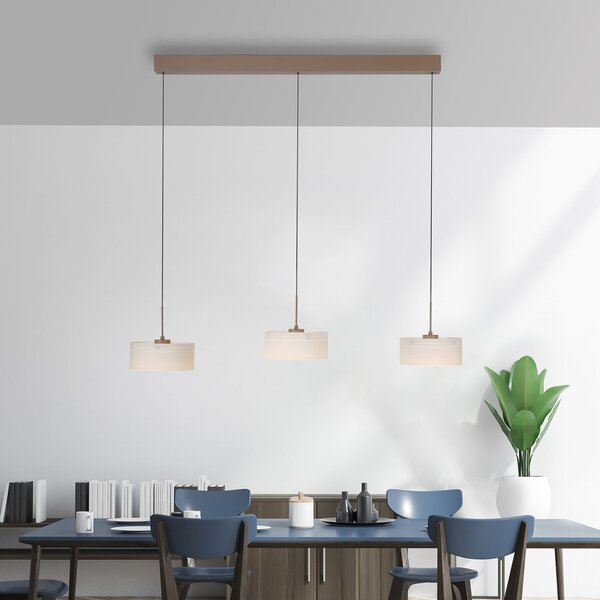 Paul Neuhaus LED-visoka svetilka MARIKA, bež/bela, 105 cm, 3-žarilna, steklo, z možnostjo, zatemnjen, Bež, Dnevna soba / jedilnica, Steklo, Sodobni