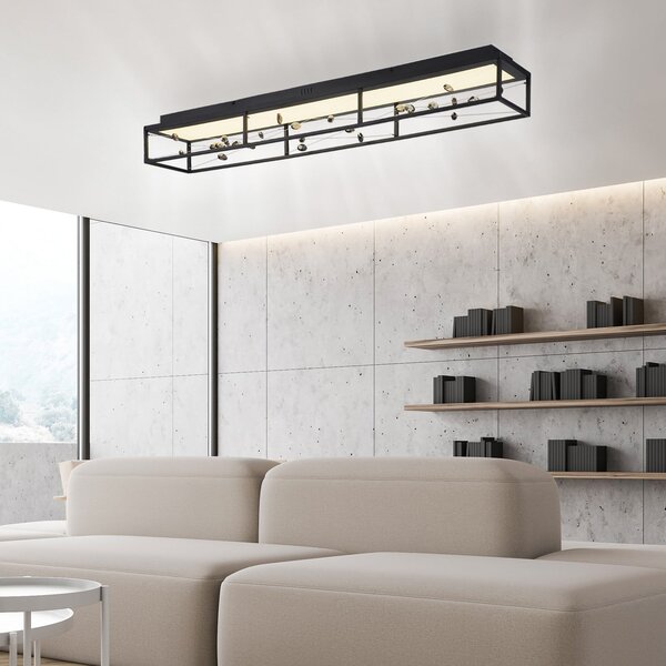 Paul Neuhaus LED-stropna svetilka SKINA, črna, 112 cm, CCT, z možnostjo zatemnitve,, zatemnjen, Črna, Dnevna soba / jedilnica, Kovina, Sodobni