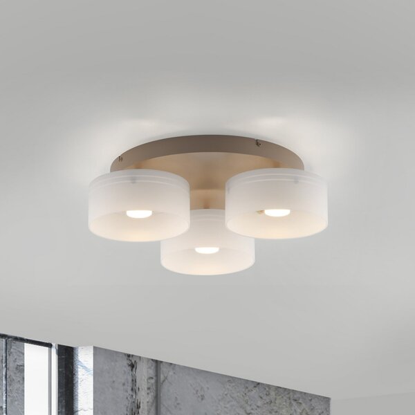 Paul Neuhaus LED-stropna svetilka MARIKA bež/bela 40 cm, 3-žarilna, steklo, Switchdim, zatemnjen, Bež, Dnevna soba / jedilnica, Steklo, Sodobni, Okrogli neposredni strop