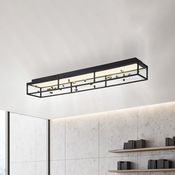 Paul Neuhaus LED-stropna svetilka SKINA, črna, 112 cm, CCT, z možnostjo zatemnitve,, zatemnjen, Črna, Dnevna soba / jedilnica, Kovina, Sodobni