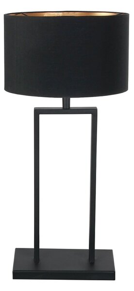 Steinhauer Namizna svetilka Stang 3984ZW, črna/črno-zlata chintz tkanina, 55 cm, zatemnjen, Črna, Dnevna soba / jedilnica, Tkanine / tekstil, Sodobni
