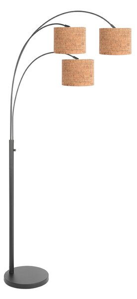 Steinhauer Stojna svetilka Sparkled Light, črna/rjava, 180 cm, pluta, 3-plastna., Rjava / rjasta, Dnevna soba / jedilnica, Razno, Sodobni