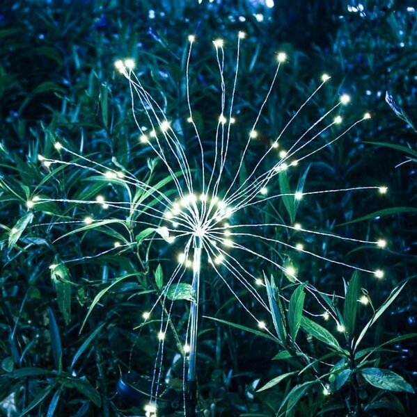 Set 2x LED hladno bela solarna dekorativna svetilka fontana steklena vlakna 89cm
