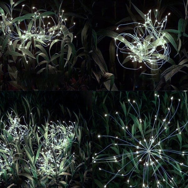 Set 2x LED hladno bela solarna dekorativna svetilka fontana steklena vlakna 89cm